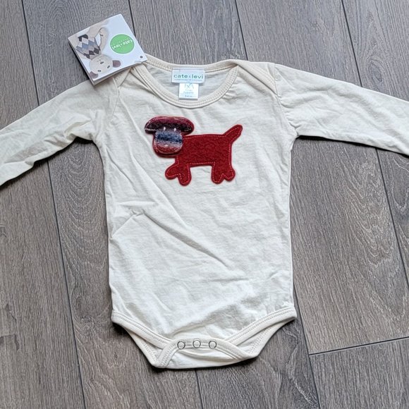 CATE & LEVI Organic Onesie - Baby - Made in Canada NEW NWT 3-6 mo Dog - Picture 2 of 4